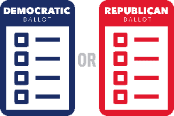 Democrat and Republican Ballot
