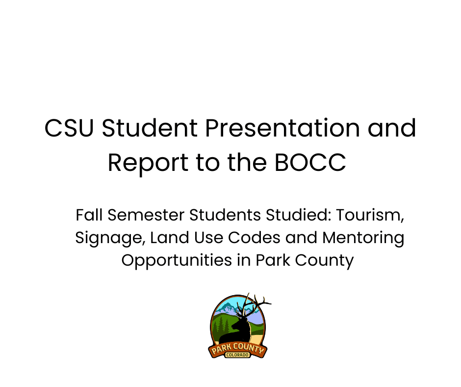 CSU Students Deliver Final report to BOCC 