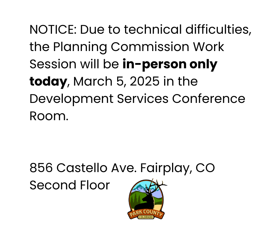 NOTICE: Due to technical difficulties, the Planning Commission Work Session will be in-person only t