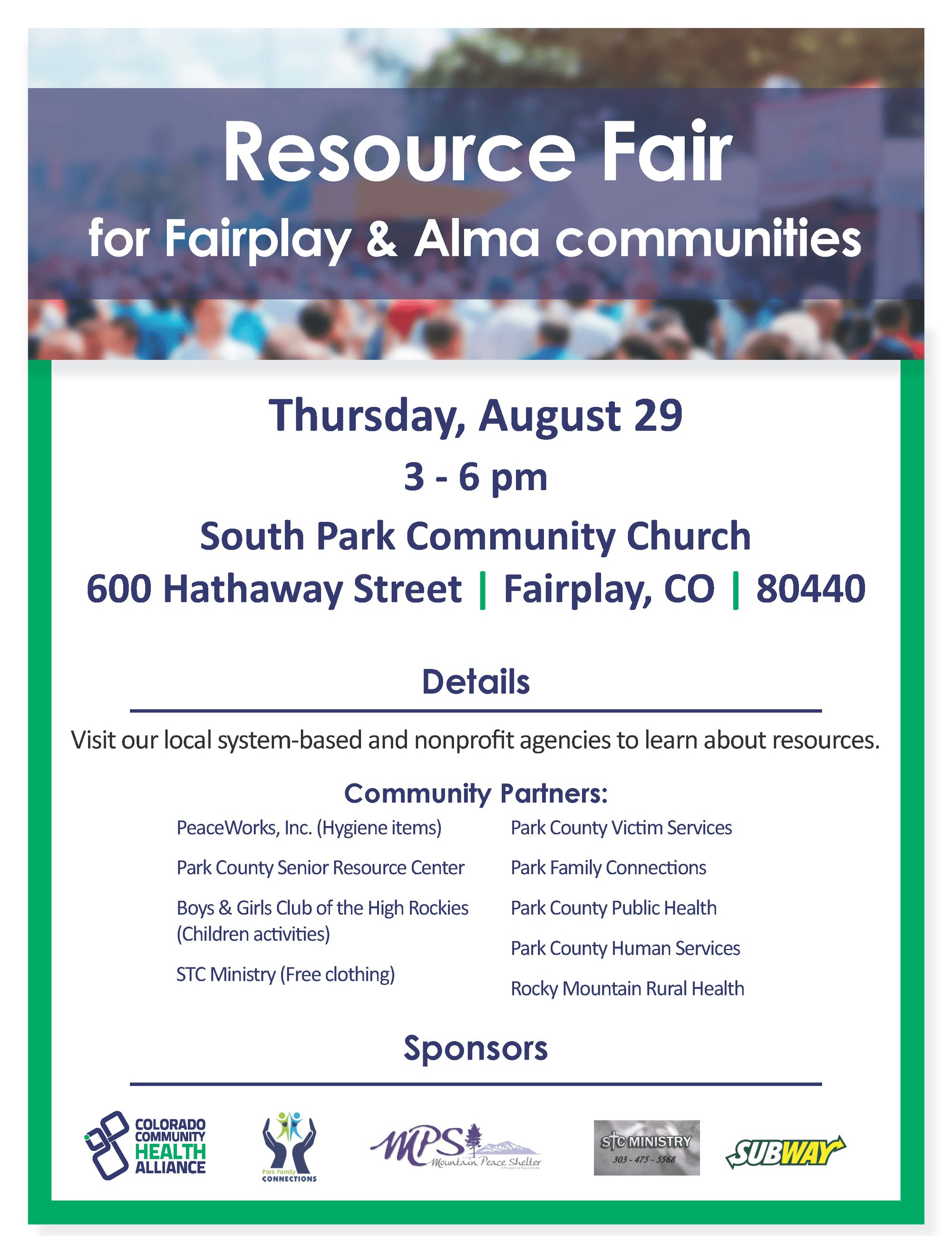 Fairplay Alma Resource Fair Flyer